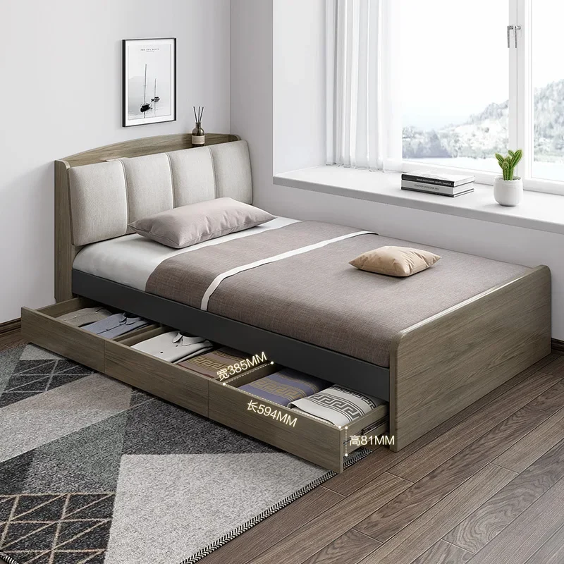 

Multi functional storage bed, single small unit, soft backrest, tatami, low bed, children's bed