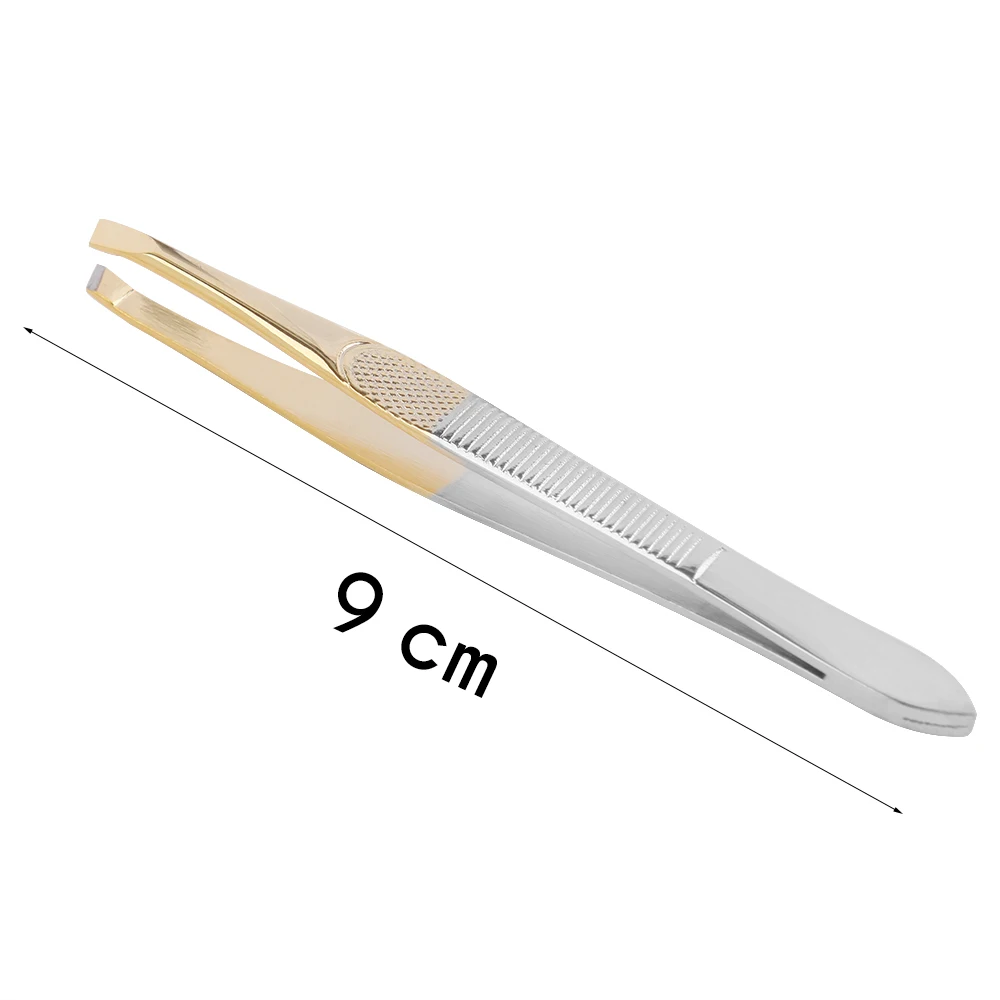 1PCS Eyebrow Tweezers Facial Hair Removal Clip Stainless Steel Flat Slant Tip Eyebrow Eyelash Makeup Tweezer Beauty Tools