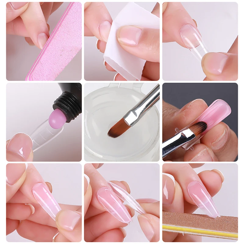 Nail Gel Acrylic Set UV LED Lamp Dryer With Nail Gel Polish Kit Soak Off Nail Tools Kit For Beginners Extended DIY Manicure Set