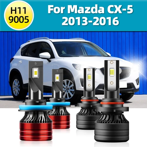 Faro Led de haz alto/bajo, bombillas de ventilador Turbo superbrillantes, 18000LM, 16000LM, enchufe con cable de 12V, para Mazda CX-5, 2013, 2014, 2015, 2016