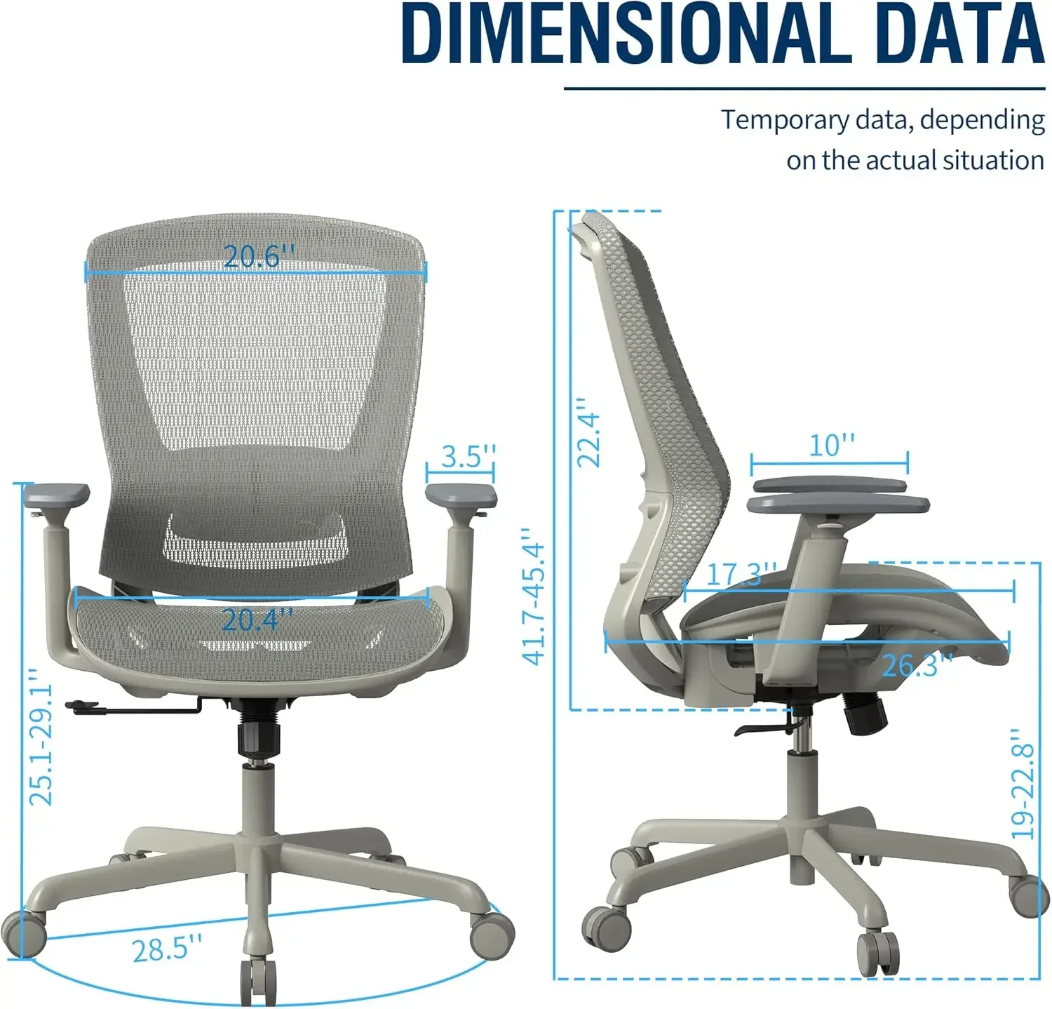 [الأسهم المحدودة! ]كرسي مكتب شبكي، كرسي مكتب كمبيوتر مريح، كرسي مهام قوي - دعم قطني قابل للتعديل ومساند للذراعين، متعة الميل