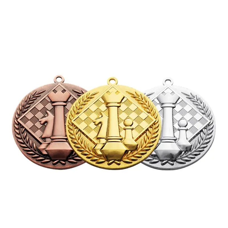 Award Medals With Neck Ribbon Creative Gold Medals For Kids Chess Award Medals Trophy Award Prize Gift Honor Roll Medals Awards