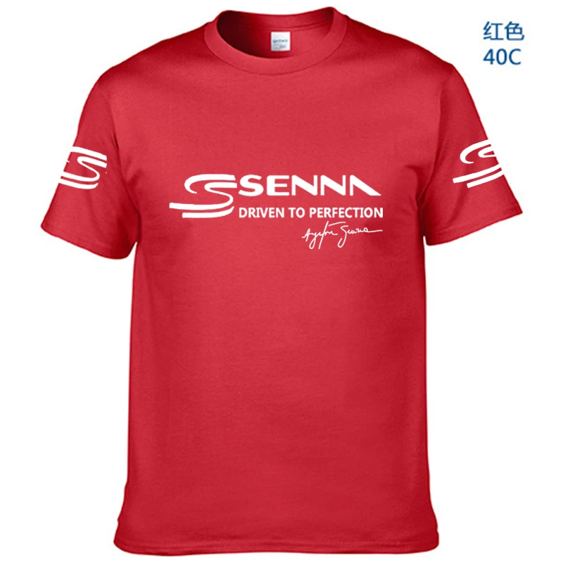 100% Cotton Men\'s T Shirt Ayrton Senna Print oversized T shirt Harajuku custom T-shirt short sleeve POLO shirt golf shirt top