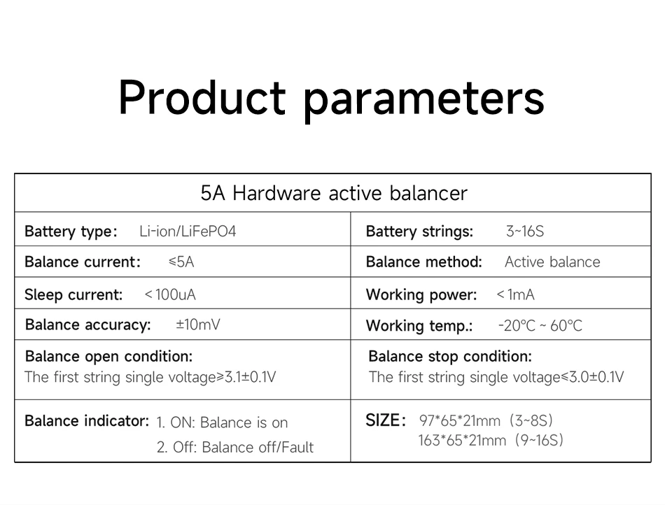 DALY Hardware Aktiver Balancer LiFePO4 5A Balancer 4S 8S 10S 12S 13S 16S Aktiver Equalizer für Energiespeicherung – Detail 4