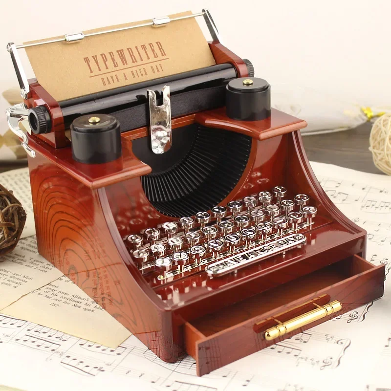 Retro Nostalgic Projector Typewriter Refueling Machine Music Box Music Box Creative Bar Cafe Desktop Decoration Ornaments