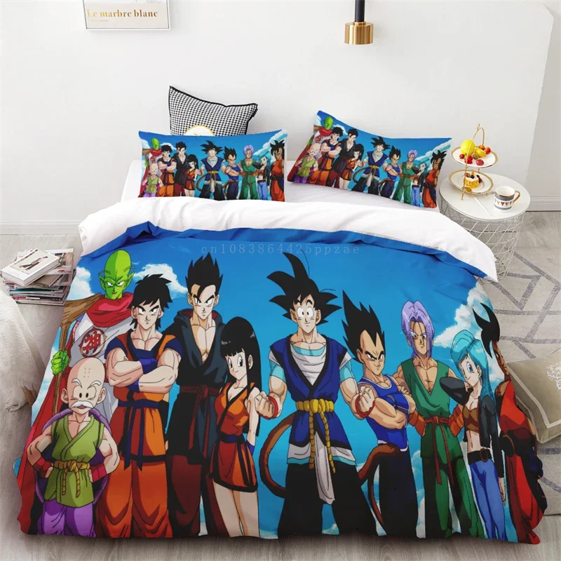 Juste de protection Dragon Ball Animation pour adultes et enfants, souvenirs d'enfance, doux et confortable, grand lit simple ou double, décor d'anniversaire