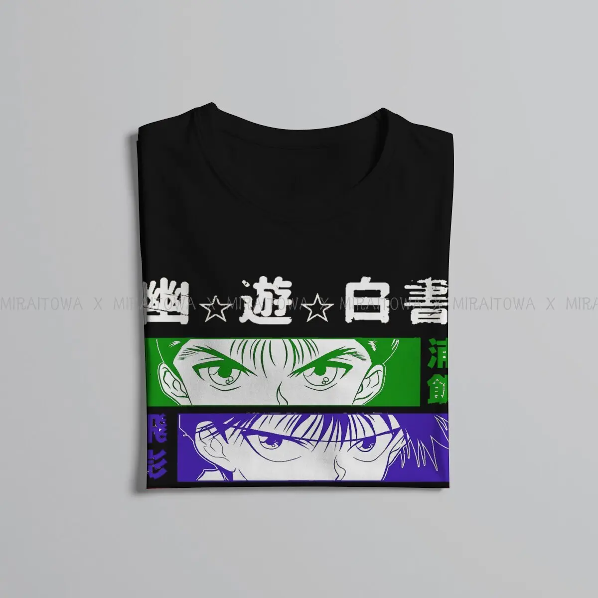 Eyes  Yu Yu Hakusho Anime Men T Shirt Classic Grunge Loose Crewneck TShirt Harajuku Short Sleeve