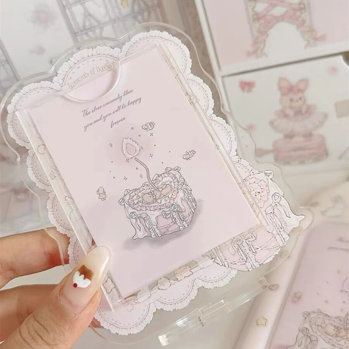 Cartoon Acrylic Photocard Frame Display Holder Cute Photo Poster Stand Ins Sweet Desktop Decoration