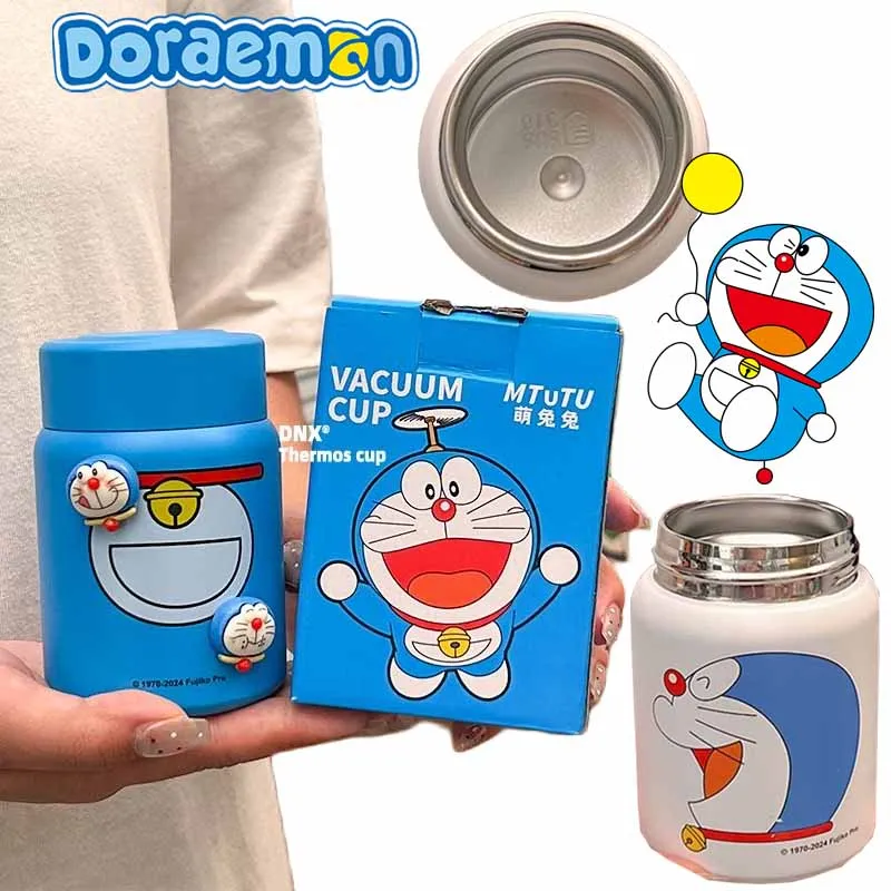 Kawaii Doraemon Mugs Portable Insulated Water Bottle Cartoon Sports Bottles for Man Women Office Coffee Mug Mini 200ML Tea Cups