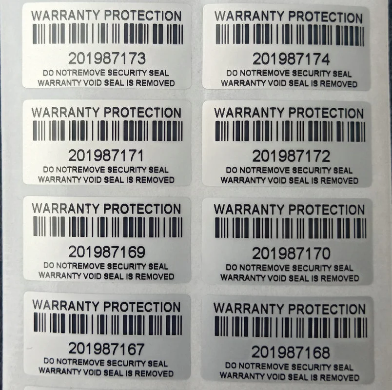 Warranty Protection Sticker (30mm X 15mm) Waterproof Security Seal Tamper Resistant Unordered Serial Number Label   （100pcs/Lot）