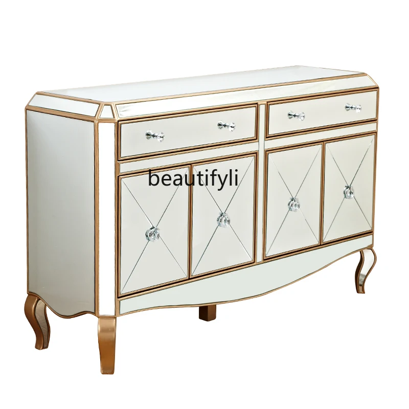 

Classical Mirror Sideboard Cabinet Living Room Entrance Entrance Foyer Curio Cabinet Paint Storage Cabinet