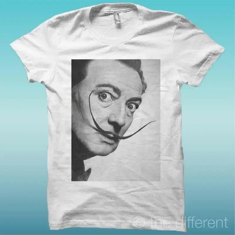 T Shirt Salvador Dali 'Mustache White The Happiness Is Have My New