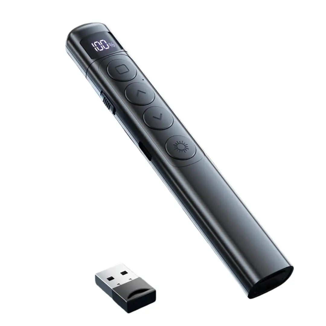 S5 Presentation Remote Laser Pointer RF 2.4GHz Teaching Remote Control Pen Rechargeable PPT Slide Transition Presenter Pen