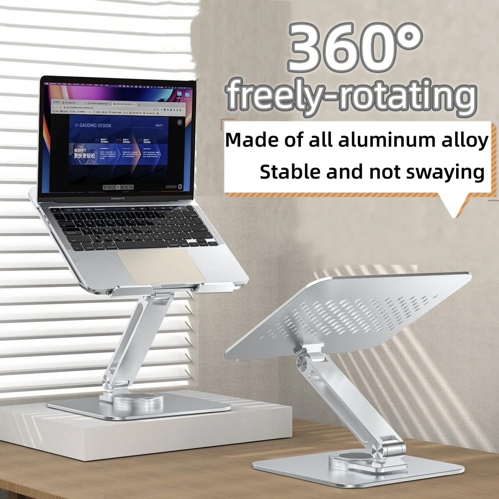 360 ° Rotation Increased Laptop Stand Foldable Storage Material Aluminum Alloy Material with Anti Slip and Anti Scald Design