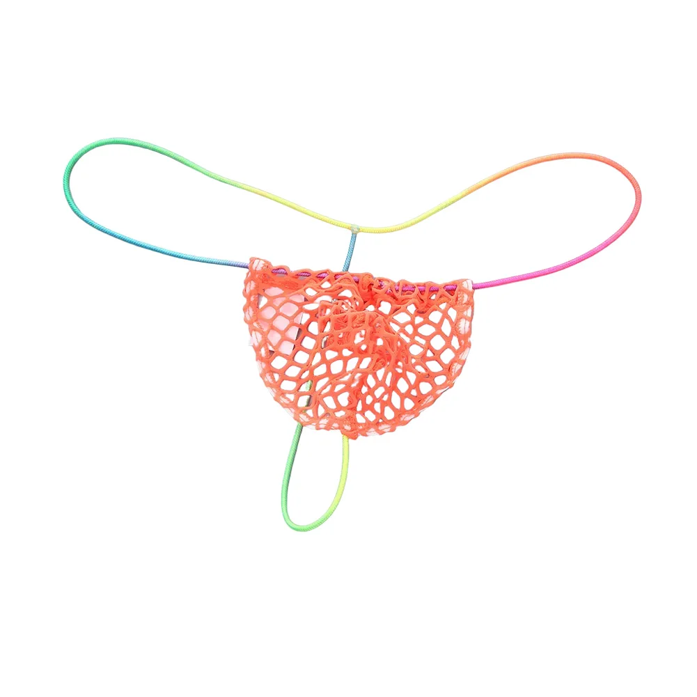 الرجال مثير الساخن شفافة شبكة صيد السمك ثونغ انظر من خلال G سلسلة T-الظهر الملابس الداخلية الورك بارينج Crotchless مثلي الجنس المثيرة الكبار الملابس #3