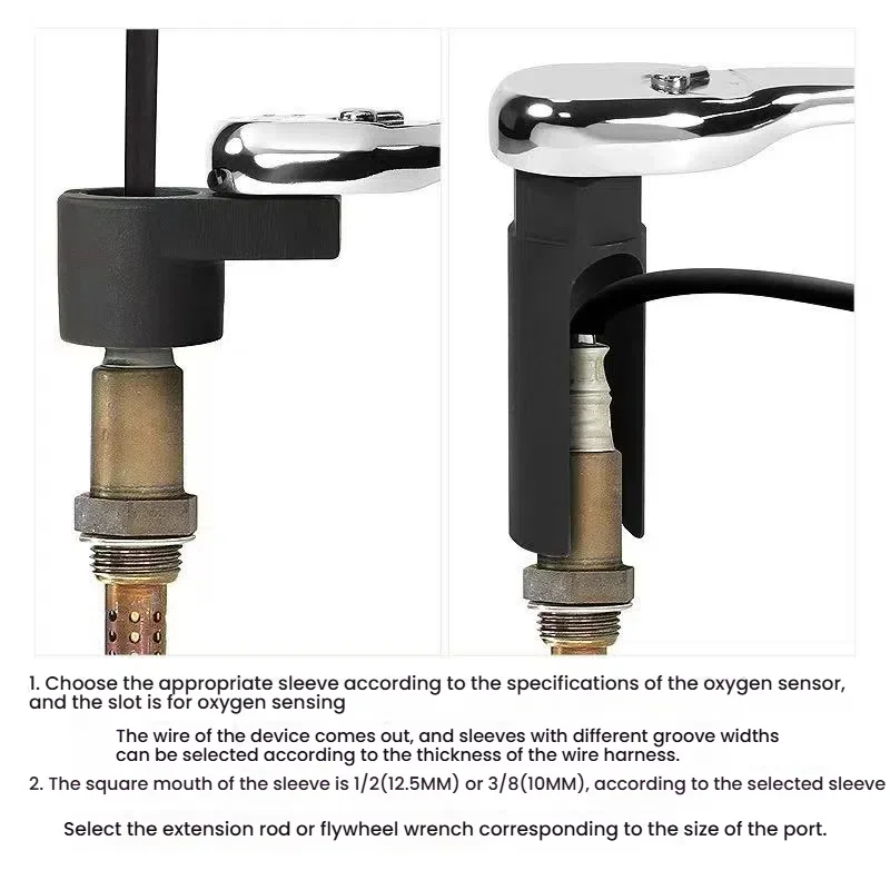 Picture 4: 10Pcs Oxygen Sensor Socket Wrench Disassembly Tools Install Offset Vacuum Sensor Socket 1/2 & 3/8