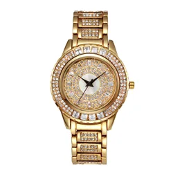 Ladies Gold Party Watches Women Diamond Fashion China Watches Luxury Brand Golden Clock For Female Quartz Watch