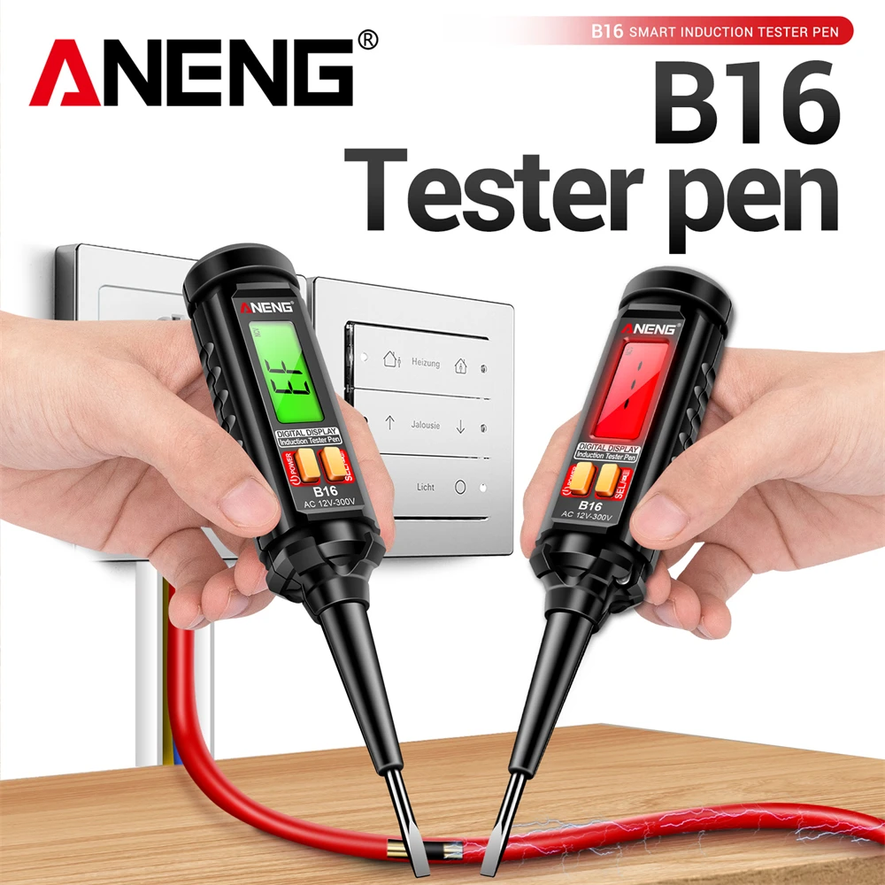 ANENG B16 Tester Pen Non-Contact 12V-300V Voltage Detector Test Meter Light Bulb Car Diagnostic Breakpoint Finder Voltmeter Tool