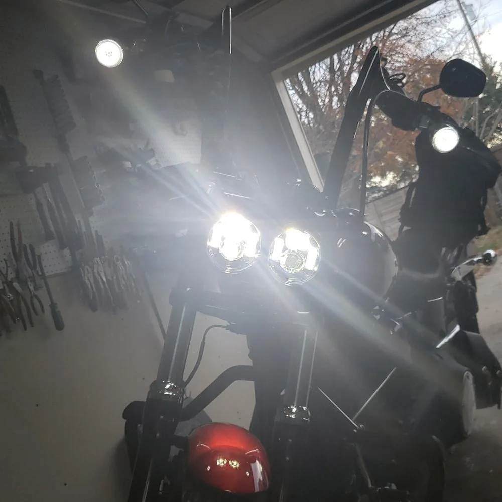 For Harley Dyna Fat Bob FXDF FXDFSE 2008-2017 4.65 Inch H4 LED Headlight Hi-Lo Beam W/ DRL Lamp Motorcycle Light Assembly
