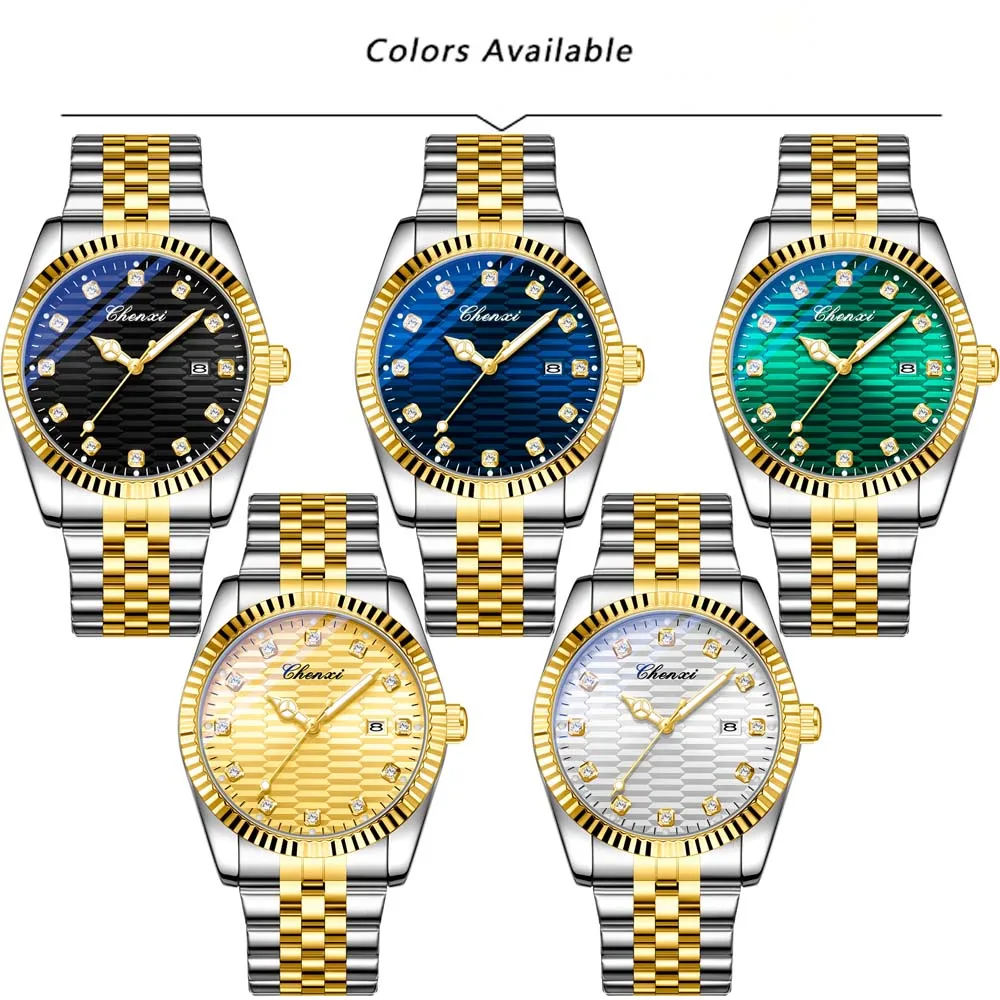 CHENXI ساعة رجالية كلاسيكية عرض التاريخ ساعة يد رجالي أنيقة سوار فولاذي ساعة كوارتز ساعة رجالية relojes para hombres #6