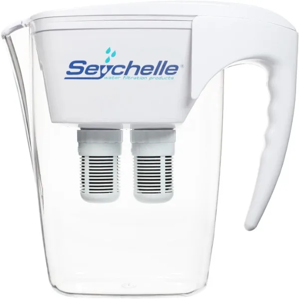 Seychelle pH2O Filter air alkali Pitcher - pH meningkatkan filtrasi-Filter buatan AS, 64oz