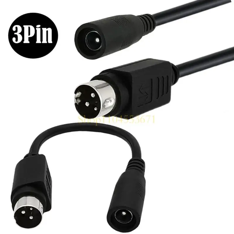Best Seller Female DC5521 to 3Pin 4Pin Power Receptacle Cable 2-Pack with Black PVC Outer Sheaths and Molded Housings for Format