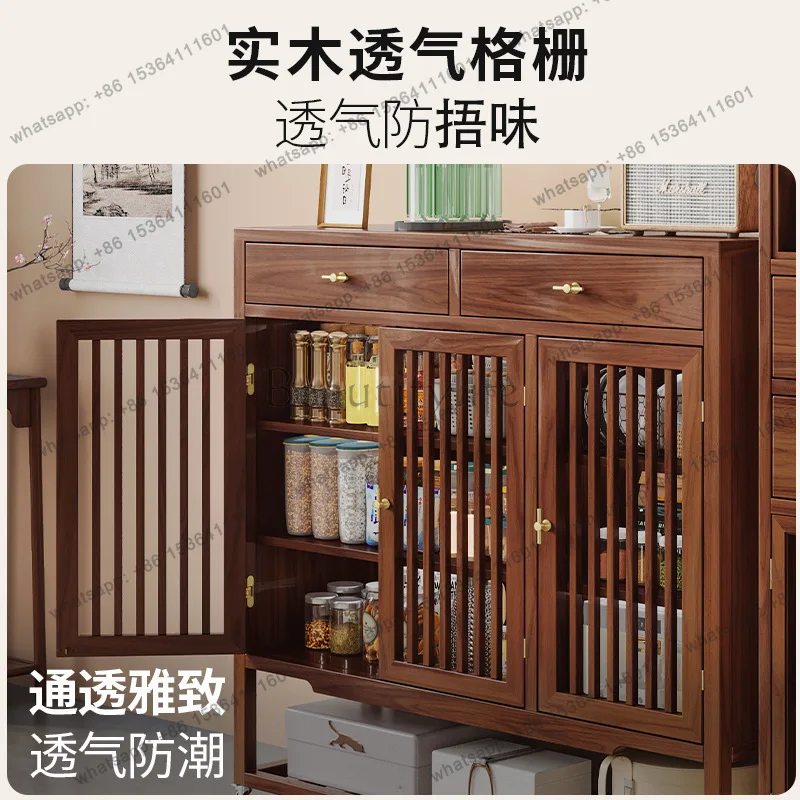Solid wood movable shoe cabinet entrance new Chinese storage shoe changing integrated cabinet