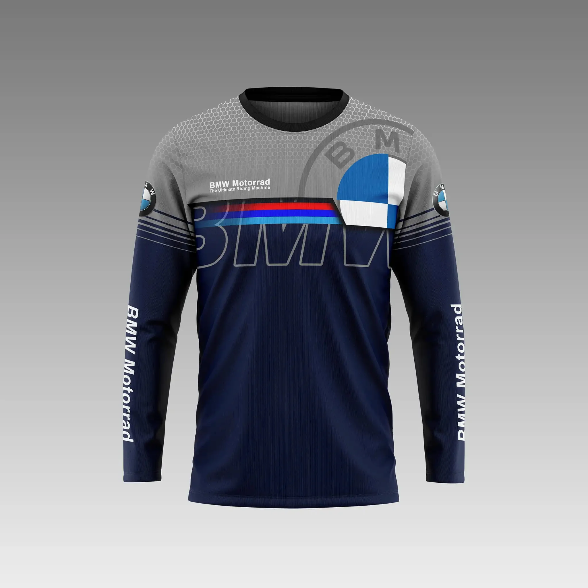 2025 The New Best-Selling Men's Quick-Drying Long Sleeve BMW Spring Sports Sweat-Absorbing Racing Suit Long Sleeve