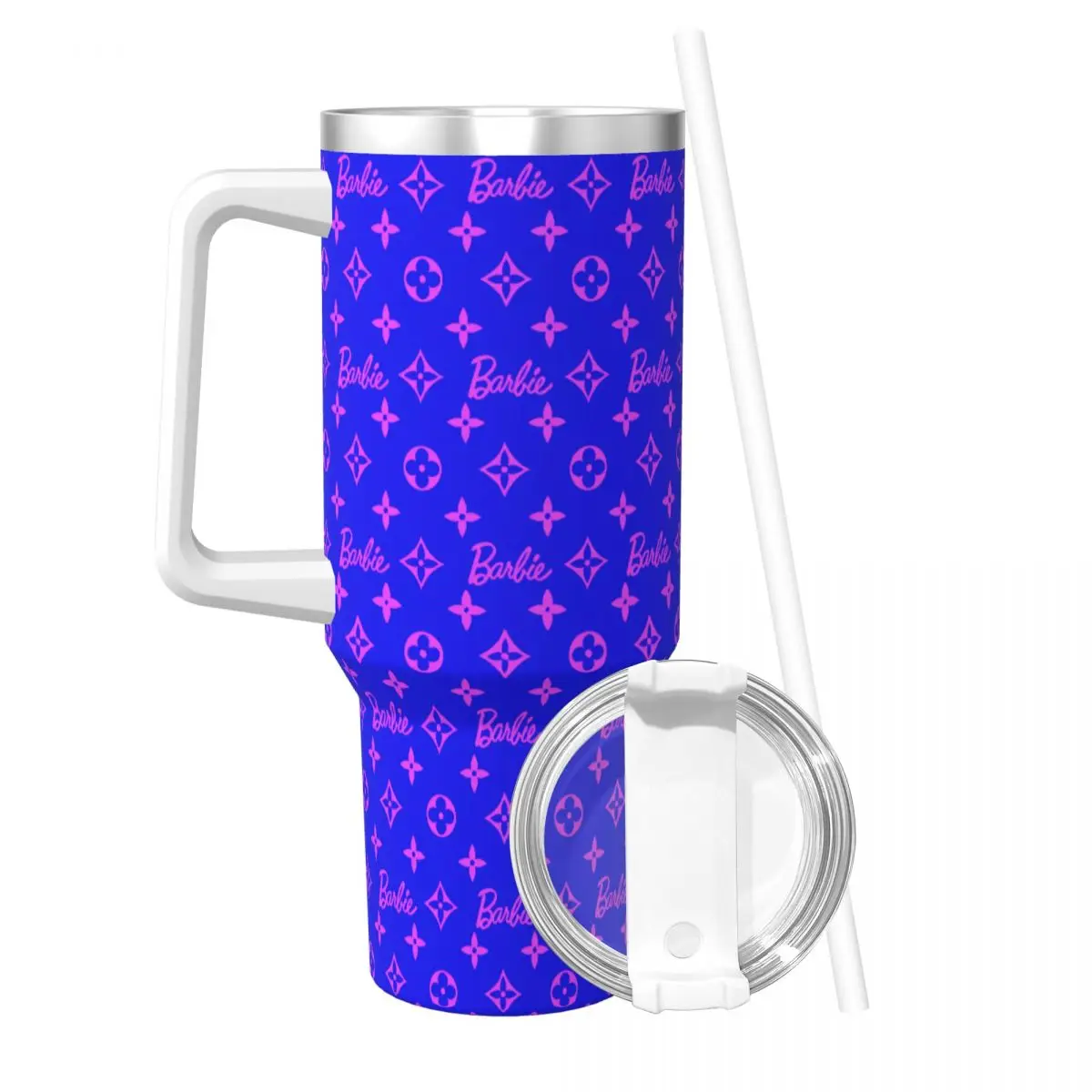 Barbie Brand Stainless Steel Tumbler Driving Car Mugs Large Capacity Thermal Cups Insulated Hot Drinks Milk Tea Water Bottle