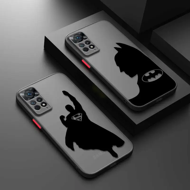 Batman-Superman-Heros Matte Case For Xiaomi Redmi Note 11 12 12S 10 Pro 8 9 8T 11T 9S 10S 11S Cover for Redmi 12 10 10C 9 12C