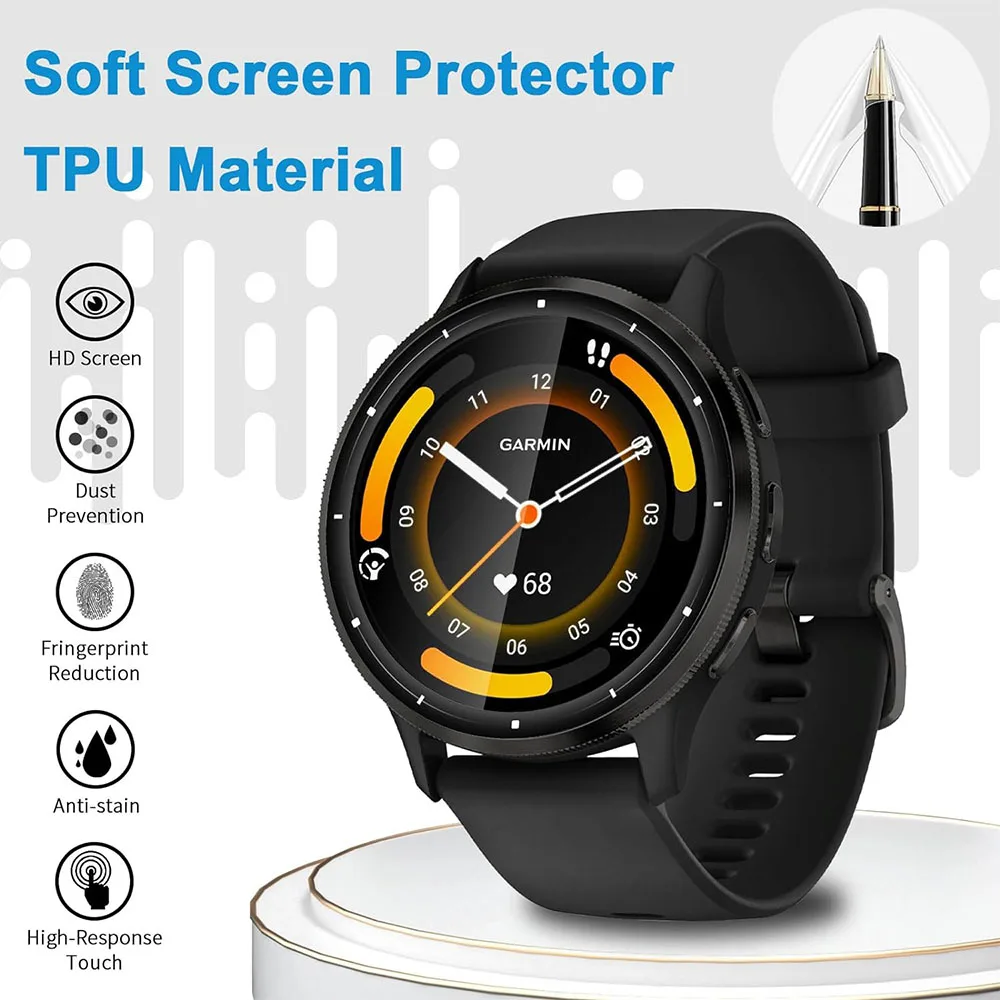 Protective Film For Garmin Venu 3 SmartWatch Screen Protector Film For Venu 3S Full Clear TPU Ultra-thin Cover 3D Soft Flexible