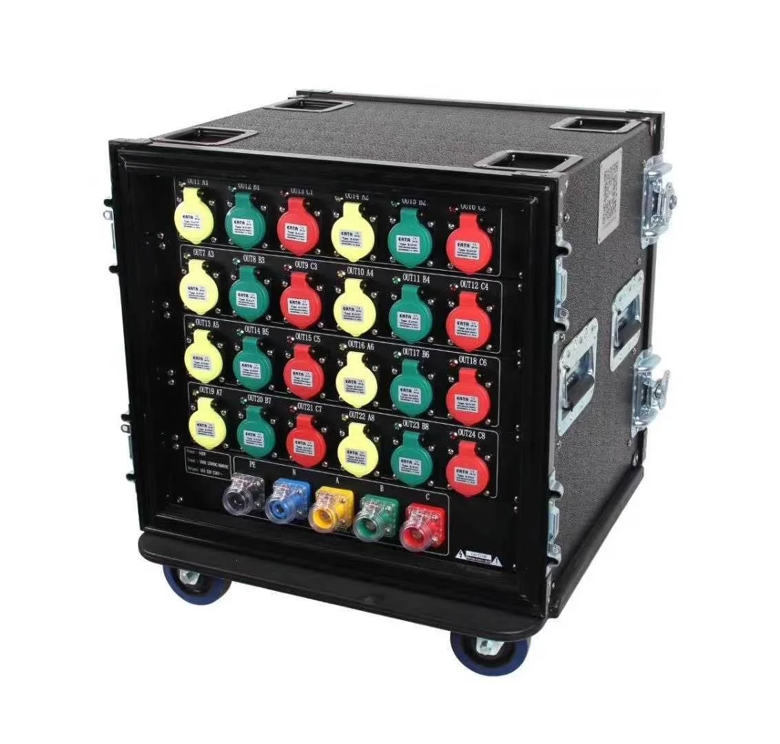 High Quality Fire Impact and Water Proof Stage Distribution Cabinet 380v CAMLOCK 24 Channels
