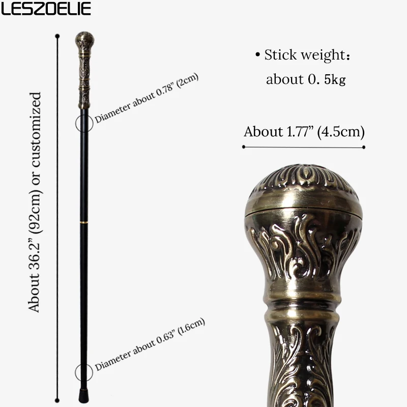 Bastón desmontable de bronce antiguo Vintage de lujo, palo elegante, accesorio de moda para hombres y mujeres, uso en fiestas