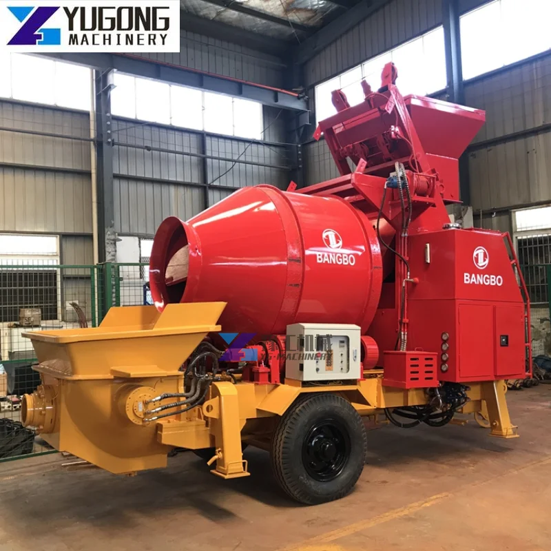 Mini Diesel Cement Construction Machine Portable Concrete Mixer and Pump for Sale Mini Concrete Mixer with High Pressure Pump