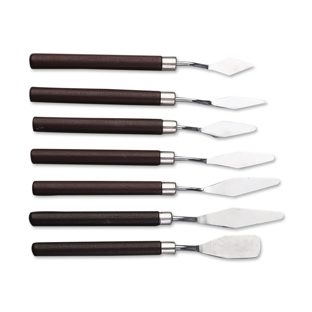 7Pcs/Set Stainless Steel Oil Painting Knives Artist Crafts Spatula Palette Knife Scraper Drawing Art Tools Stationery Supplies