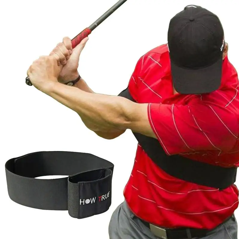 【CPI】1 Stück Golf-Schwungtrainingsarmband Golf-Handhaltungskorrektur Golf-Schwunggurt Schwarzer Nylon-Elastik-Trainingsgürtel für Anfänger