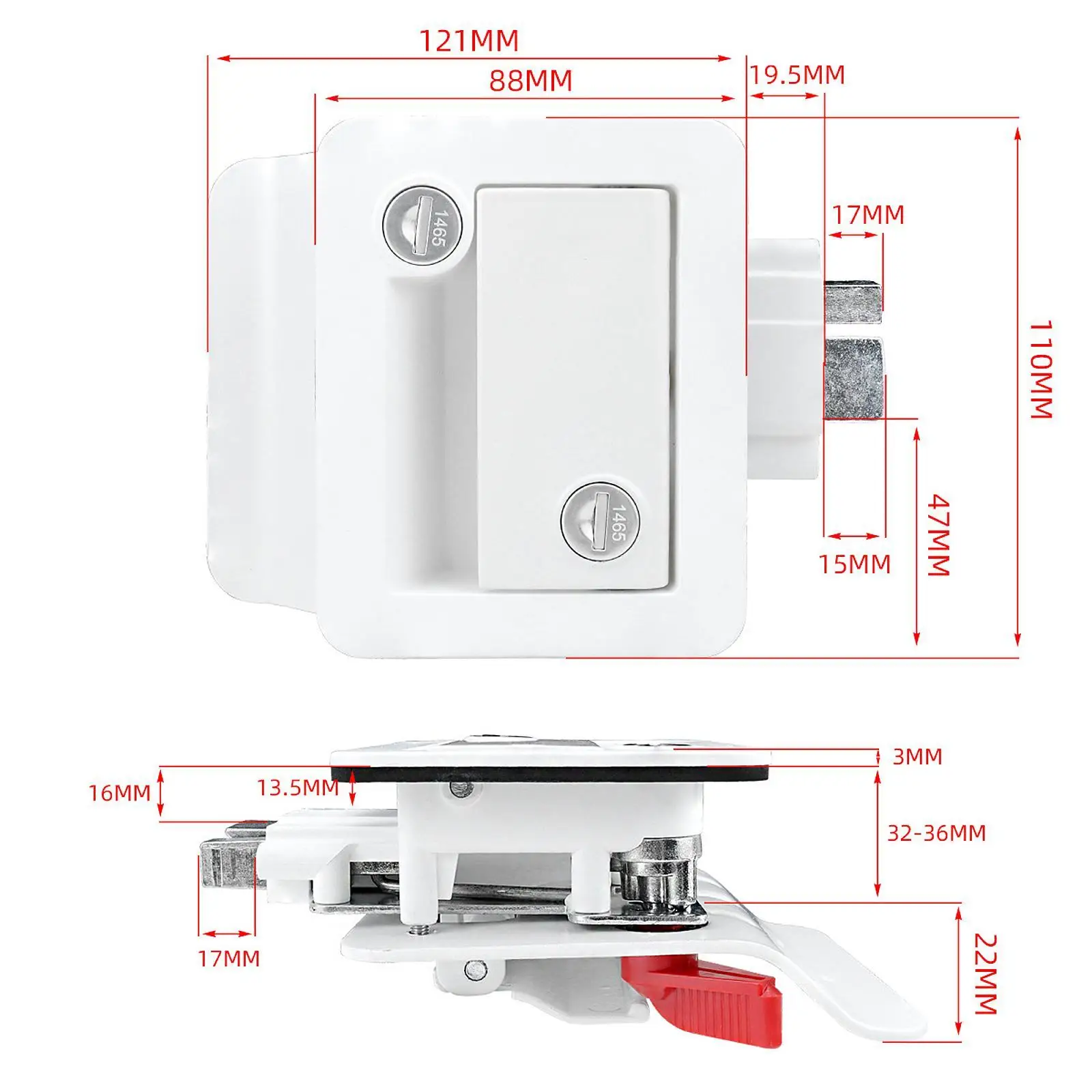 RV Door Lock Replacement RV Parts Replacement Security Kit Zinc Alloy Campers