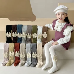 Girls Leggings Rabbit Leggings for Kids Cotton Tights Baby Girl Leggins Candy Color Children Knitting Cute Pants Clothing