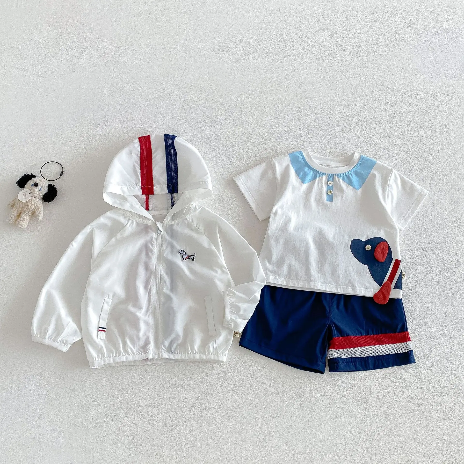 Children's Labeling Air Conditioning Shirt 2026 New Summer Boys' Western Style Korean Edition Dog Coat Baby Thin Summer Dress