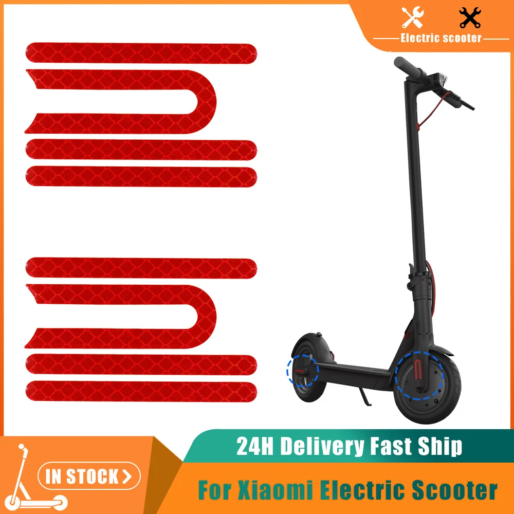PVC Reflective Stickers For Xiaomi  M365 Pro Electric Scooter Front Rear Reflector Reflective Sticker Safety Warning Decal Parts