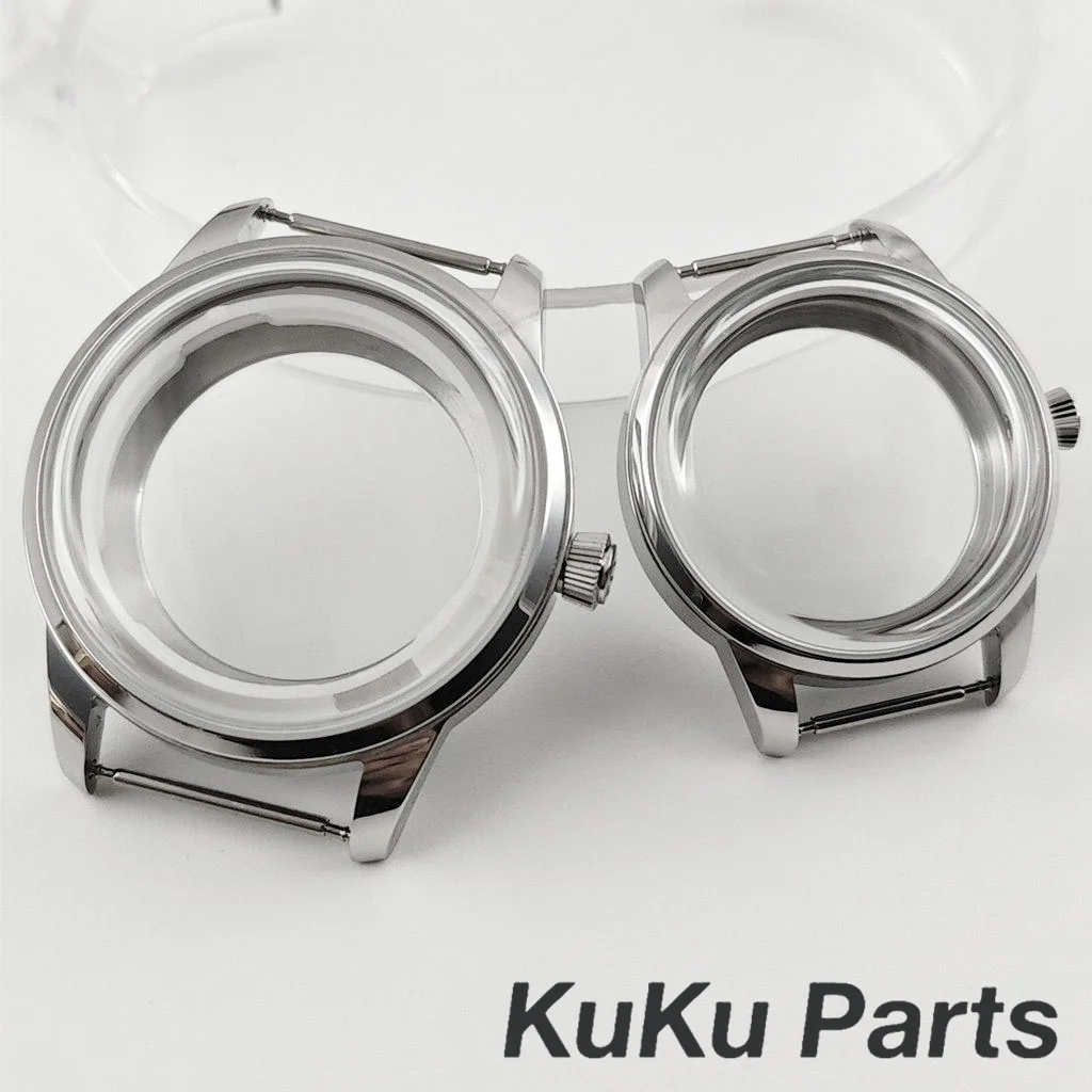 S Crown NH35 33MM/40MM Cocktails Stainless Steel Watch Case Fit NH35 NH36 NH38 Movement Arch Glass Transparent Backcover Case