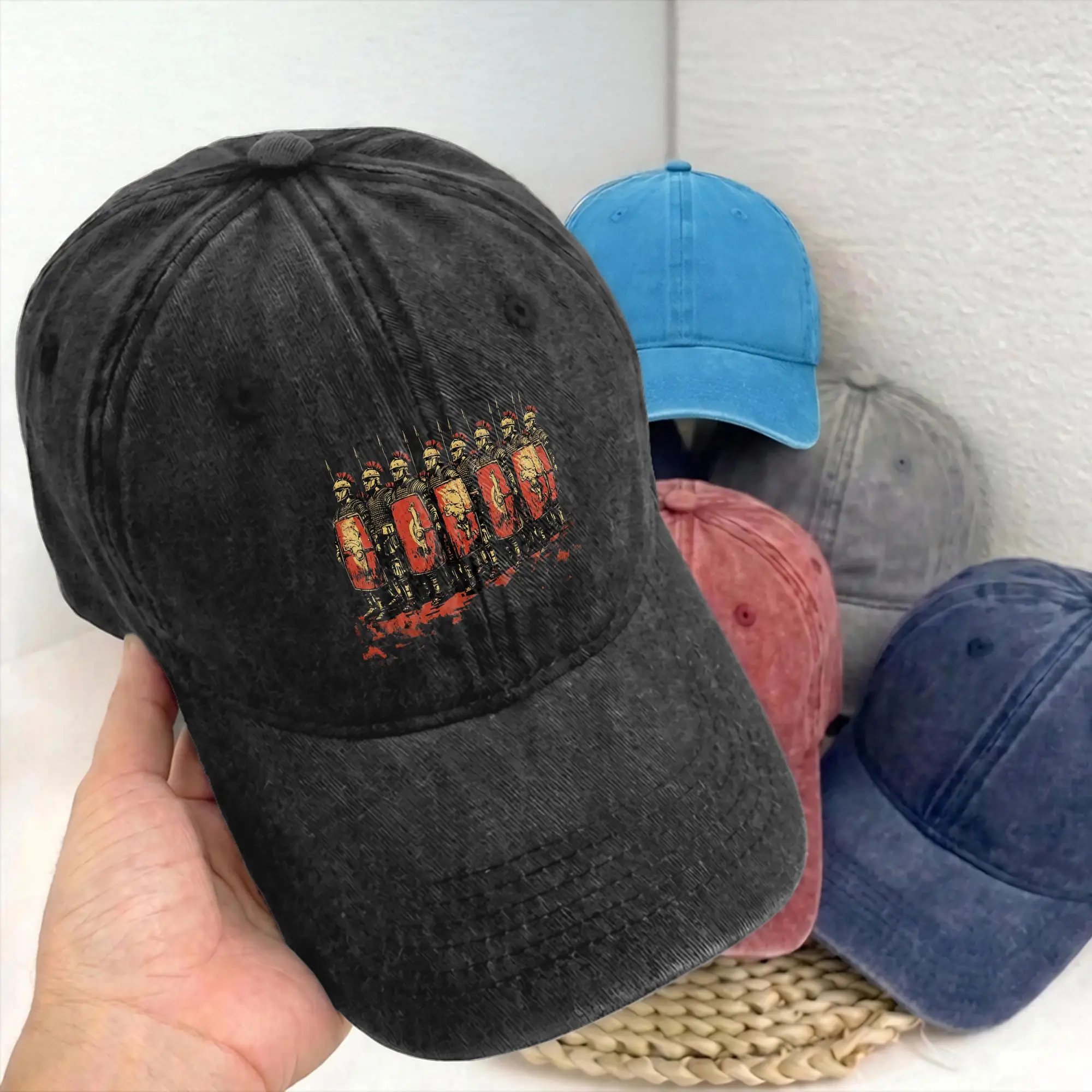 Fashion Roman Legion Soldiers Military History Baseball Caps Unstructured Unisex Denim Washed Snapback Hat SPQR Workouts Gift