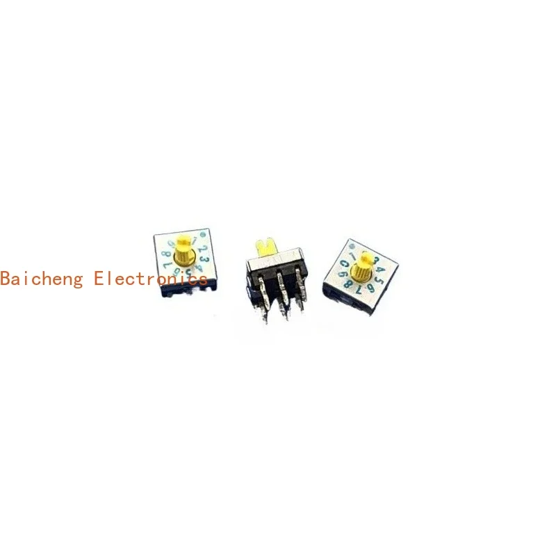 10PCS DRS8010C Rotary DIP with Handle 0-9 Digital Encoding Switch 10 Position 6-pin 3:3