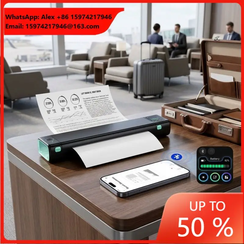 Phomemo M08D Mobile Printer , Portable Thermal Printer, Inkless Printer Portable For Travel & Office