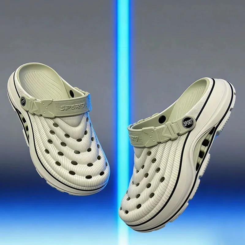 New EVA perforated shoes with thick soles that feel like stepping on poop. Summer outdoor wear with beach toe caps