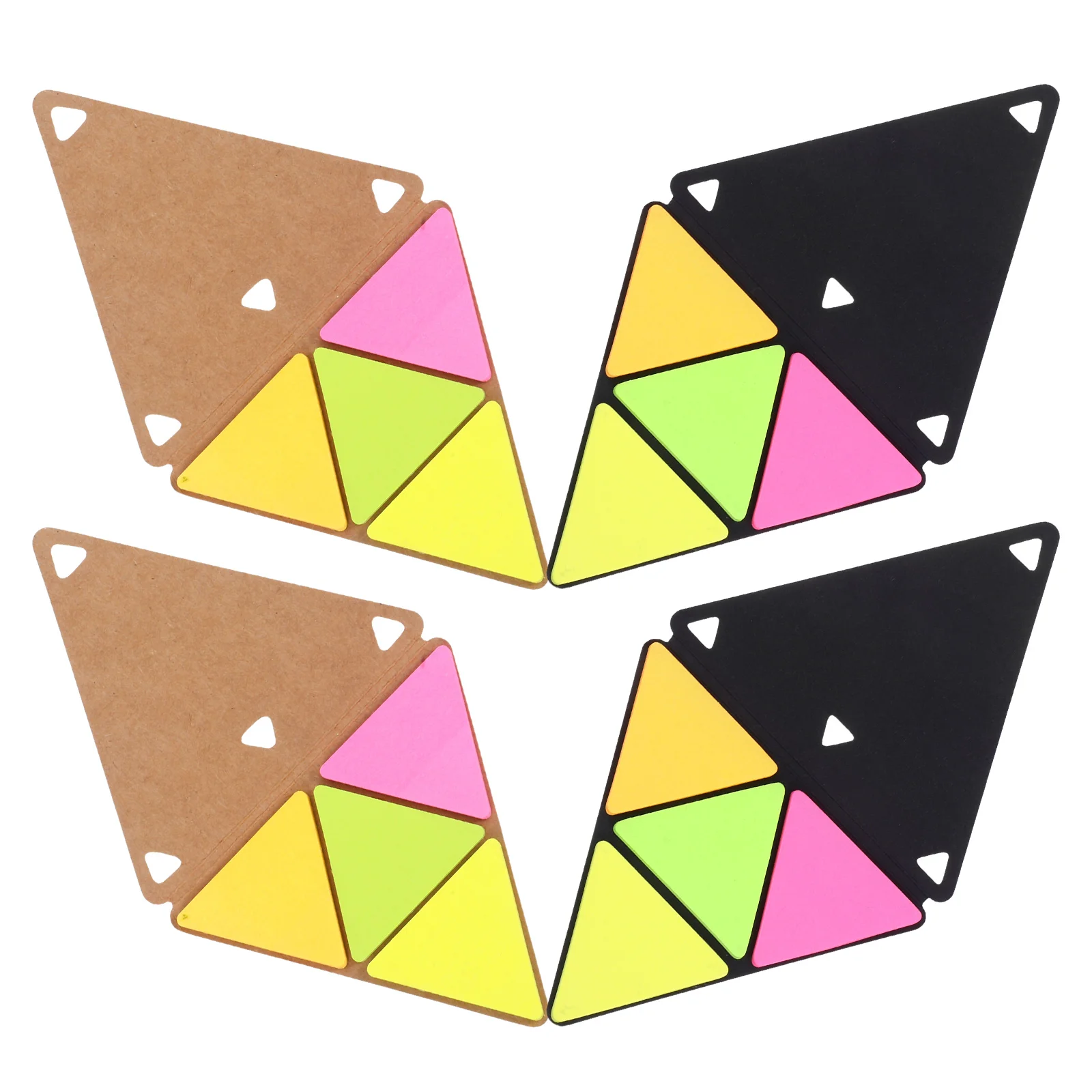 

4 Sets Triangle PET Memo Pads Lightweight Portable Mini Writing Note Pad Tearable Study Office Supplies School Teachers
