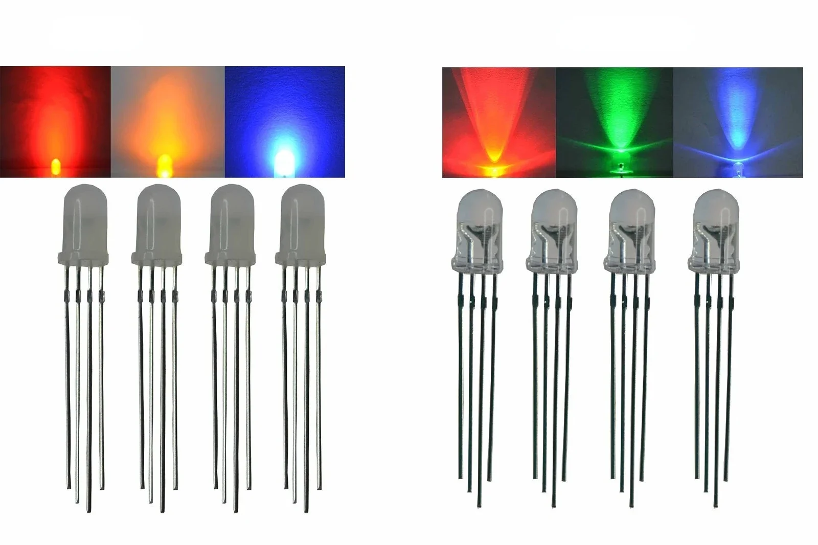 1000Pcs Multicolor 4pin 5mm RGB Led Diode Light Lamp Tricolor Round Common Anode LED F5 Light Emitting Diode Red Green Blue