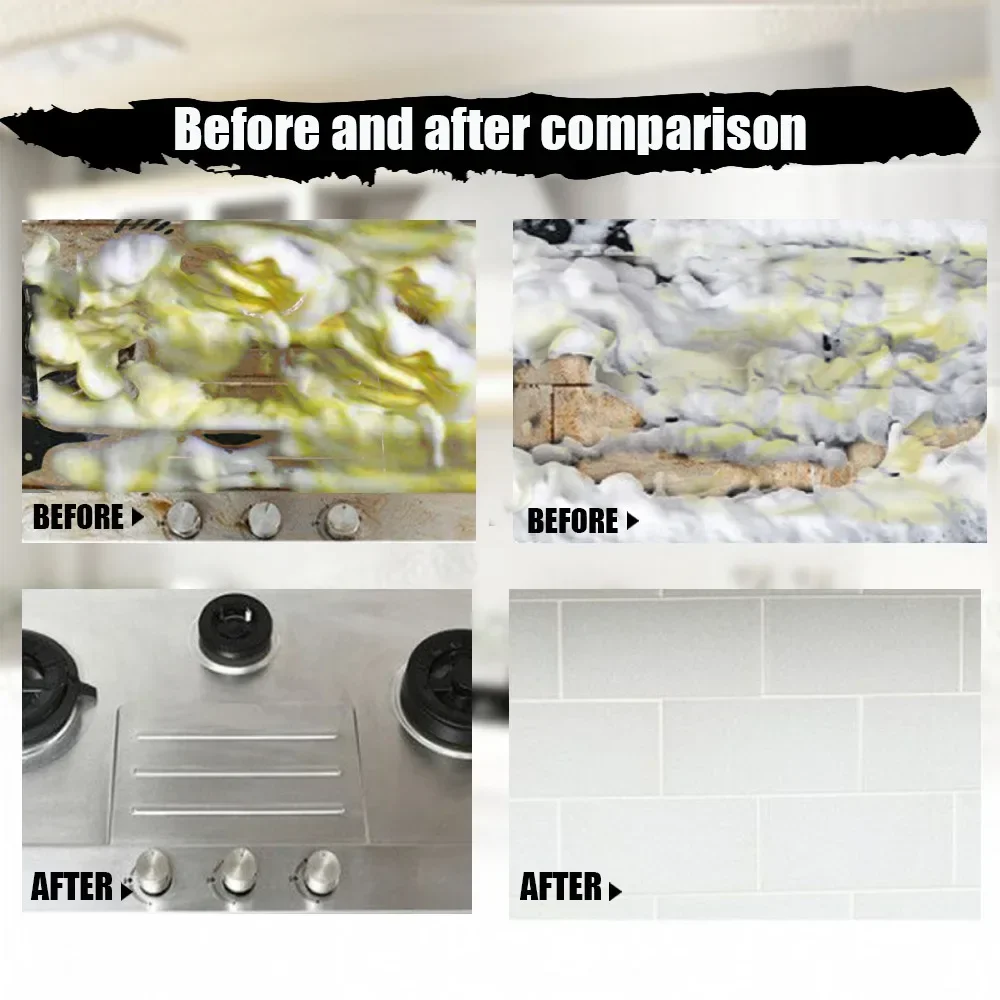Oil Stain Remover Spray Magic Degreaser Cleaner Range Hood Foam Cleaner Kitchen Grease Foam Detergent Heavy Oil Cleaning Agent