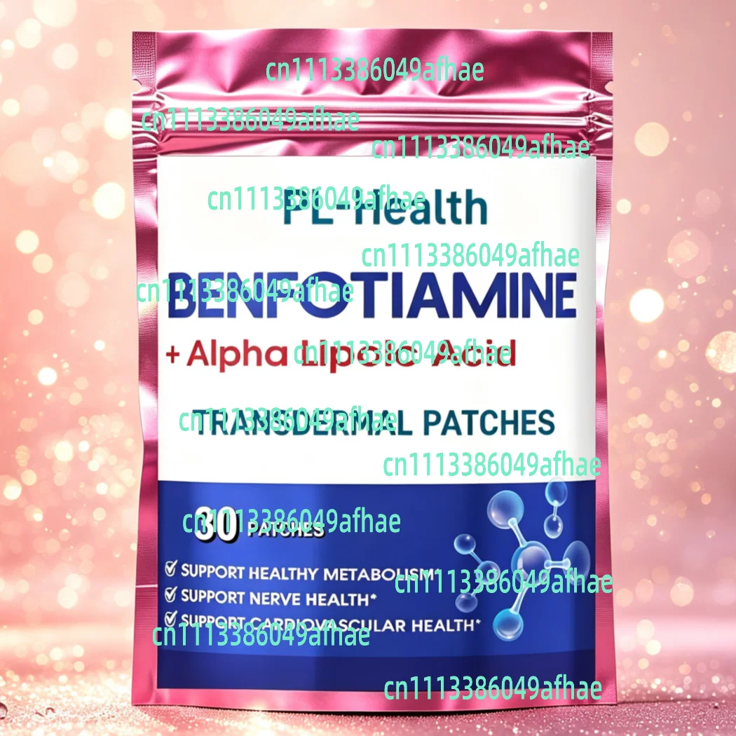 30 Patches Benfotiamine Transdermal Patches With Lipoic Acid - Maximum Potency- Support Healthy Metabolism