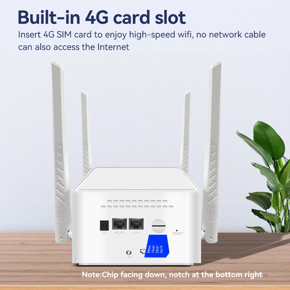 

4G CPE Wireless Router 300Mbps RJ45 LTE/PPPOE Gigabit Router with SIM Card Slot Wireless Modem Hotspot 5dBi High Gain Antennas